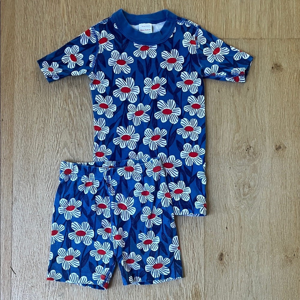 Hanna Andersson Blue Floral Kids Pajamas